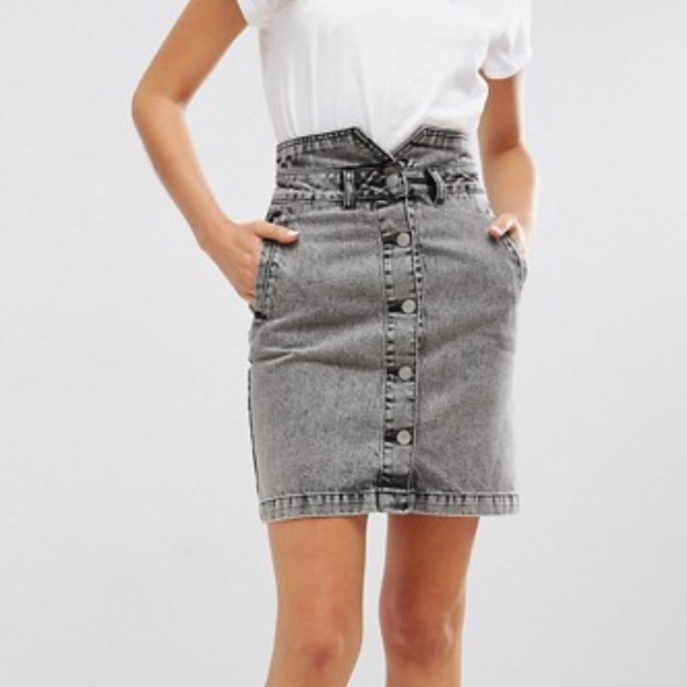 ASOS Denim Button Front Skirt